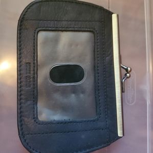 Vintage Rolfs wallet in black pierced leather
